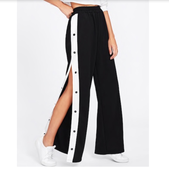 SHEIN | Pants & Jumpsuits | Only Left Side Button Tear Away Track Pant ...